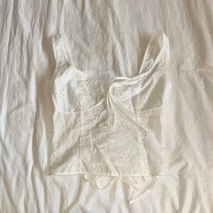Princess Polly White Embroidered Women's Top